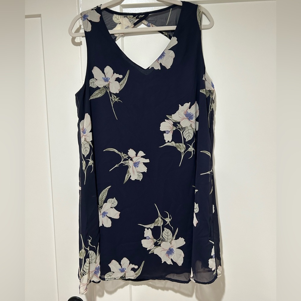 Navy Floral Dress